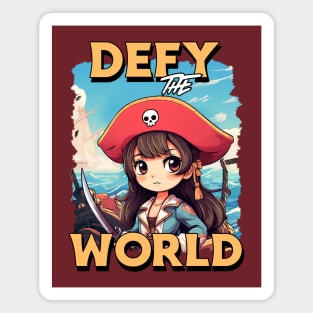 Girl Pirate Defy The World Magnet